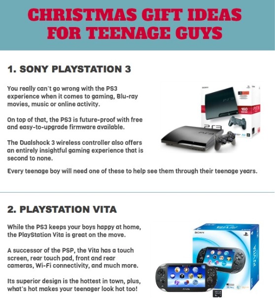 experience gifts for teenage guys