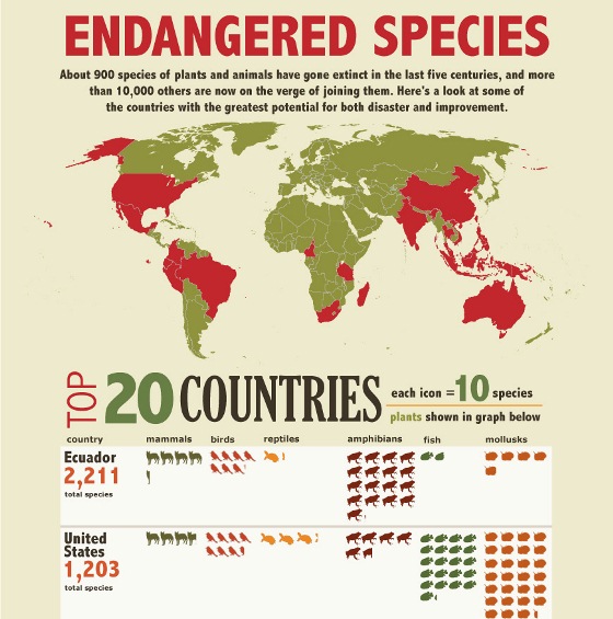 endangered species – top 20 countries 1