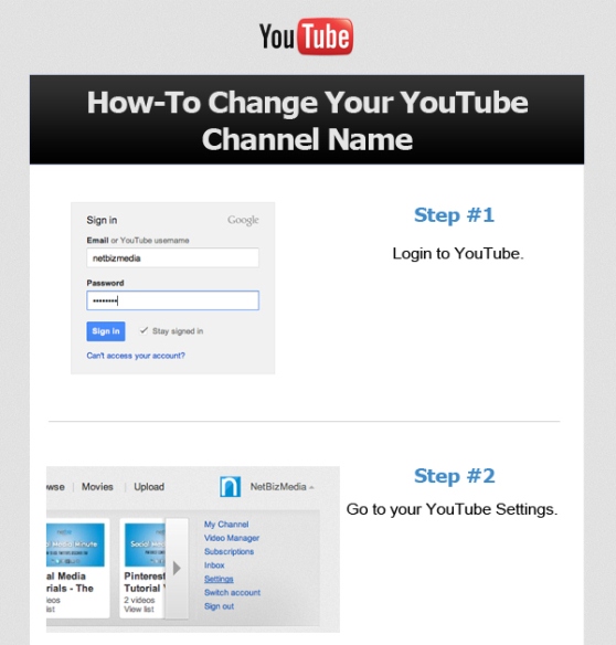 How-To Change your YouTube Channel Name [Instructographic] (Infographic)