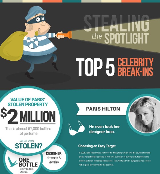 Most Bizarre Celebrity Home Burglaries (Infographic)