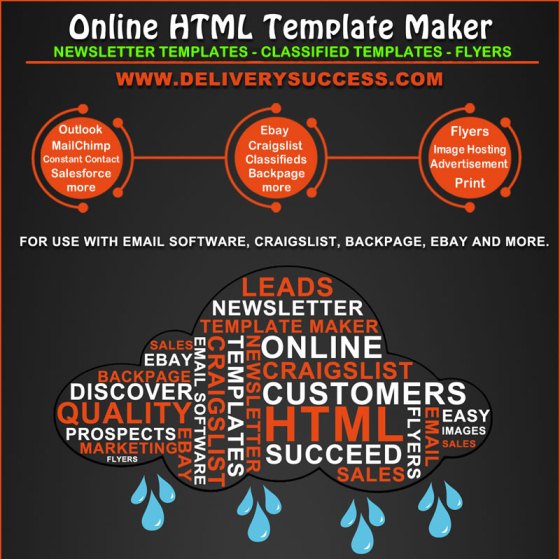 Online HTML Template Maker for Email Marketing and Classified Ad Posting (Infographic)