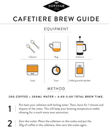 Cafetiere Coffee Brew Guide